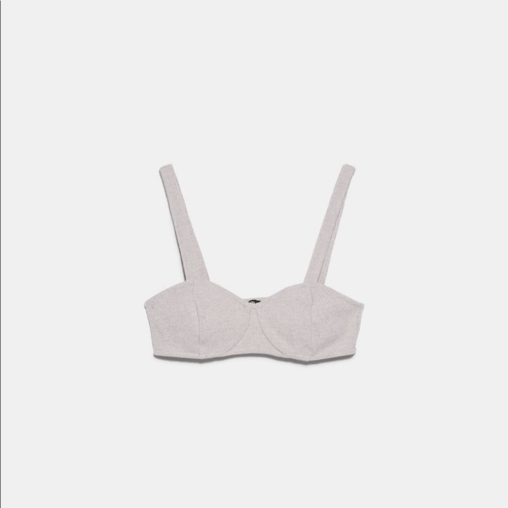 Zara knit crop bra top
